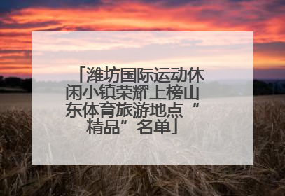 潍坊国际运动休闲小镇荣耀上榜山东体育旅游地点“精品”名单