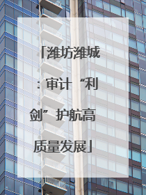 潍坊潍城：审计“利剑”护航高质量发展