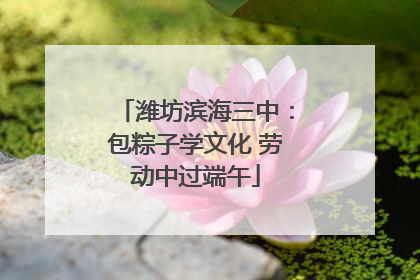 潍坊滨海三中：包粽子学文化 劳动中过端午
