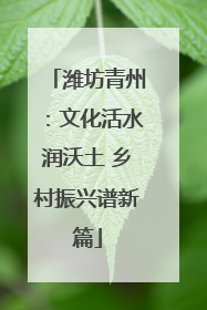 潍坊青州：文化活水润沃土 乡村振兴谱新篇