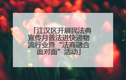 江汉区开展民法典宣传月普法进快递物流行业暨“法商融合面对面”活动