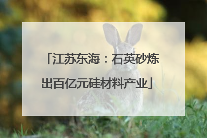 江苏东海：石英砂炼出百亿元硅材料产业