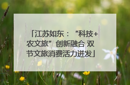 江苏如东：“科技+农文旅”创新融合 双节文旅消费活力迸发
