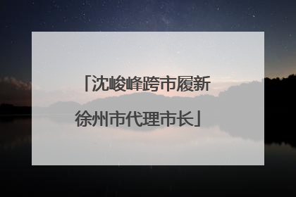沈峻峰跨市履新徐州市代理市长