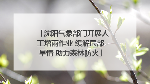 沈阳气象部门开展人工增雨作业 缓解局部旱情 助力森林防火