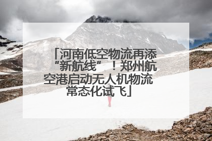 河南低空物流再添“新航线”！郑州航空港启动无人机物流常态化试飞