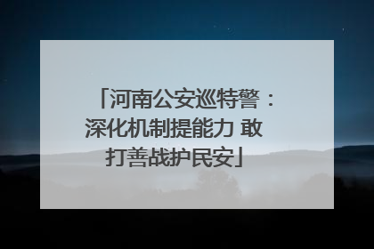 河南公安巡特警：深化机制提能力 敢打善战护民安