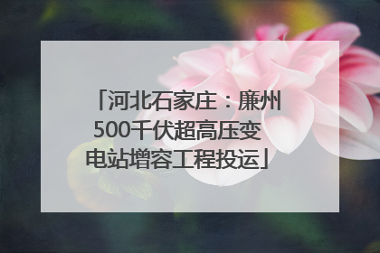 河北石家庄：廉州500千伏超高压变电站增容工程投运