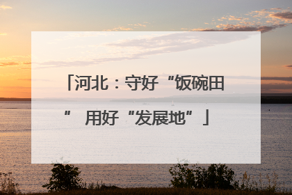 河北：守好“饭碗田” 用好“发展地”