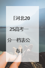 河北2025高考一分一档表公布