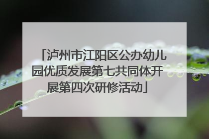泸州市江阳区公办幼儿园优质发展第七共同体开展第四次研修活动