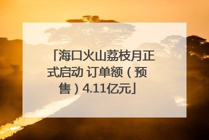 海口火山荔枝月正式启动 订单额（预售）4.11亿元