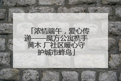 浓情端午，爱心传递——魔方公寓携手黄木 厂社区暖心守护城市蜂鸟