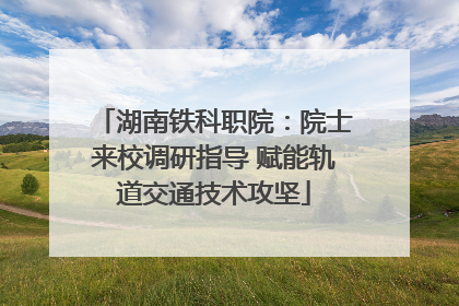 湖南铁科职院：院士来校调研指导 赋能轨道交通技术攻坚