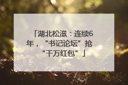湖北松滋：连续6年，“书记论坛”抢“千万红包”