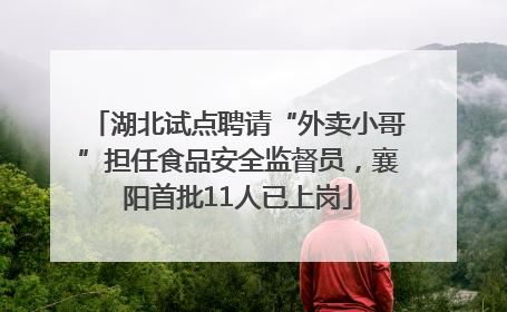 湖北试点聘请“外卖小哥”担任食品安全监督员，襄阳首批11人已上岗