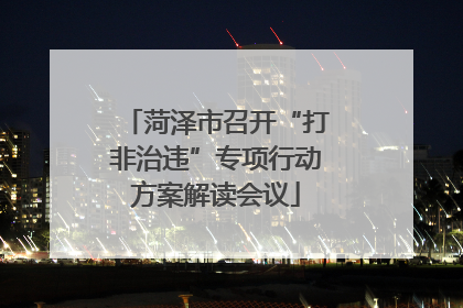 菏泽市召开“打非治违”专项行动方案解读会议