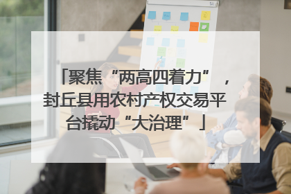 聚焦“两高四着力”，封丘县用农村产权交易平台撬动“大治理”