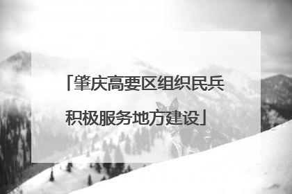 肇庆高要区组织民兵积极服务地方建设