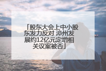 股东大会上中小股东发力反对 漳州发展约12亿元定增相关议案被否