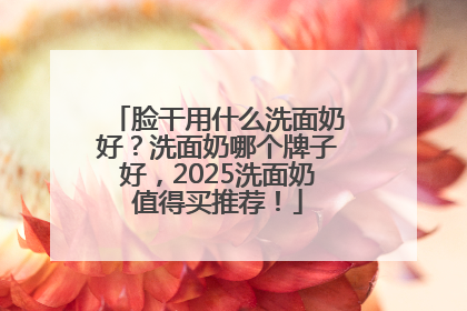 脸干用什么洗面奶好？洗面奶哪个牌子好，2025洗面奶值得买推荐！