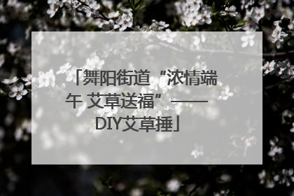 舞阳街道“浓情端午 艾草送福”——DIY艾草捶