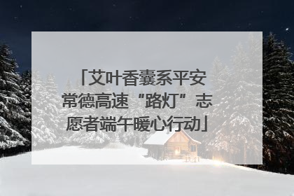 艾叶香囊系平安 常德高速“路灯”志愿者端午暖心行动