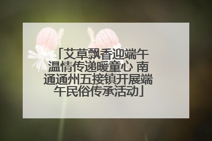 艾草飘香迎端午 温情传递暖童心 南通通州五接镇开展端午民俗传承活动