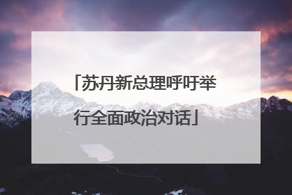 苏丹新总理呼吁举行全面政治对话