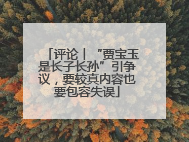 评论丨“贾宝玉是长子长孙”引争议，要较真内容也要包容失误