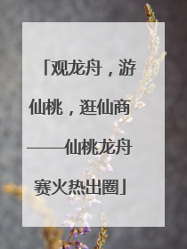 观龙舟，游仙桃，逛仙商——仙桃龙舟赛火热出圈
