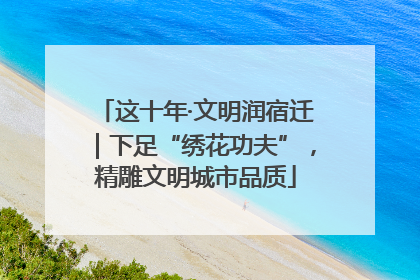 这十年·文明润宿迁｜下足“绣花功夫”，精雕文明城市品质