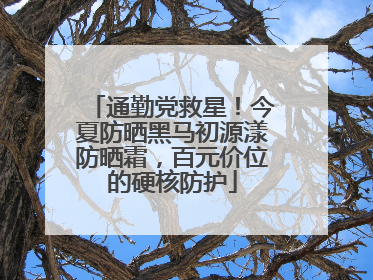通勤党救星！今夏防晒黑马初源漾防晒霜，百元价位的硬核防护