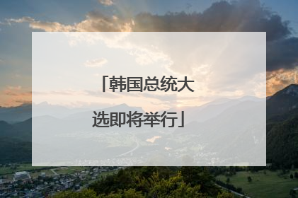 韩国总统大选即将举行
