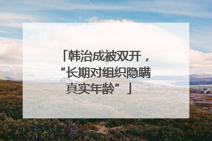 韩治成被双开，“长期对组织隐瞒真实年龄”