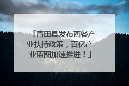 青田县发布西餐产业扶持政策，百亿产业蓝图加速推进！