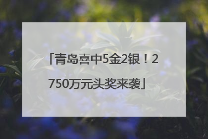 青岛喜中5金2银！2750万元头奖来袭