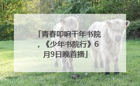 青春叩响千年书院，《少年书院行》6月9日晚首播
