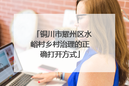 铜川市耀州区水峪村乡村治理的正确打开方式