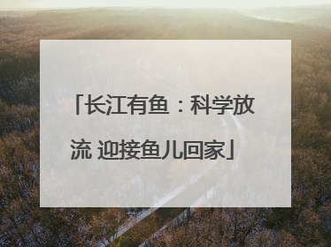长江有鱼：科学放流 迎接鱼儿回家