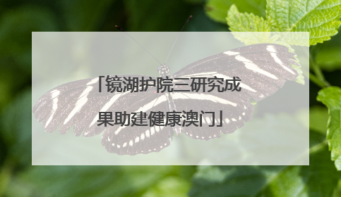 镜湖护院三研究成果助建健康澳门