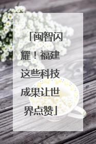 闽智闪耀！福建这些科技成果让世界点赞