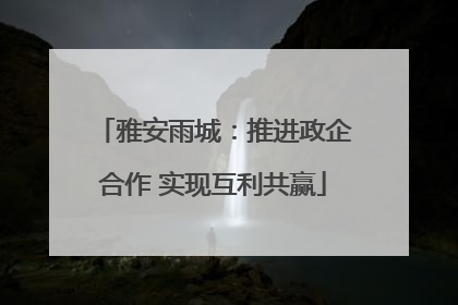 雅安雨城：推进政企合作 实现互利共赢
