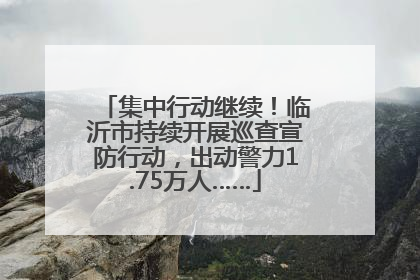 集中行动继续！临沂市持续开展巡查宣防行动，出动警力1.75万人……