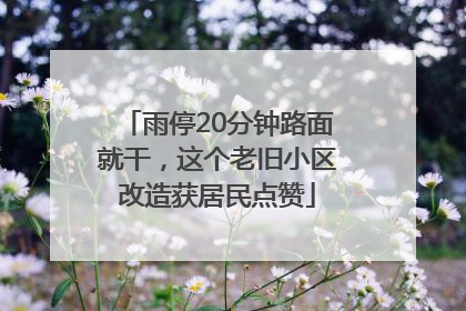 雨停20分钟路面就干，这个老旧小区改造获居民点赞