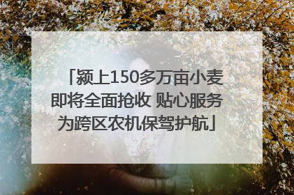 颍上150多万亩小麦即将全面抢收 贴心服务为跨区农机保驾护航