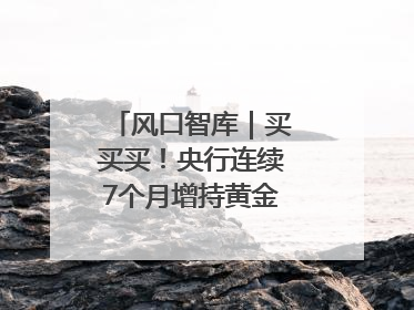 风口智库｜买买买！央行连续7个月增持黄金，专家：金价或仍易涨难跌
