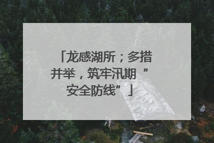 龙感湖所；多措并举，筑牢汛期“安全防线”