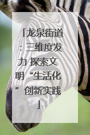 龙泉街道：三维度发力 探索文明“生活化”创新实践
