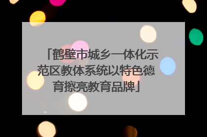 鹤壁市城乡一体化示范区教体系统以特色德育擦亮教育品牌